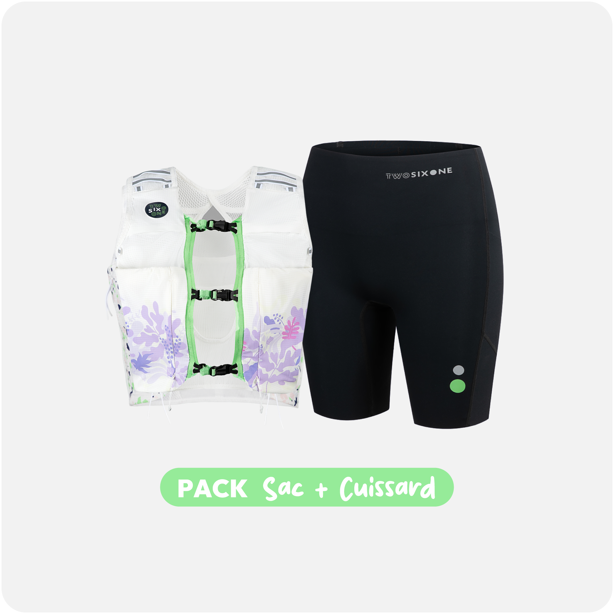 Pack Trail Femme : Sac d’Hydratation Lilas + Cuissard Anti-Frottement Noir